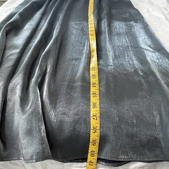Jessica McClintock Gunne Sax Skirt Jr Size 13 28 Silver Metallic Vintage 80s - Picture 5 of 7
